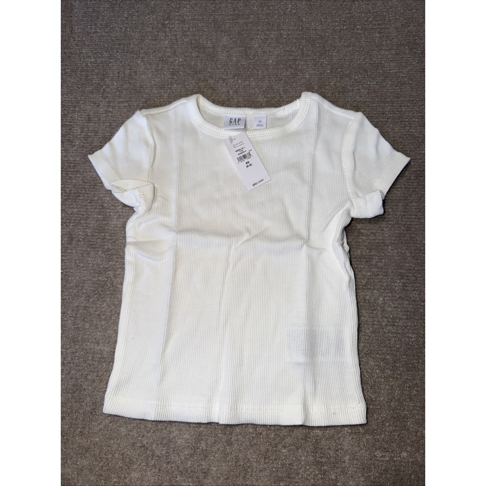 NWT Gap Kids Ribbed White Tshirt Size XS (4-5)